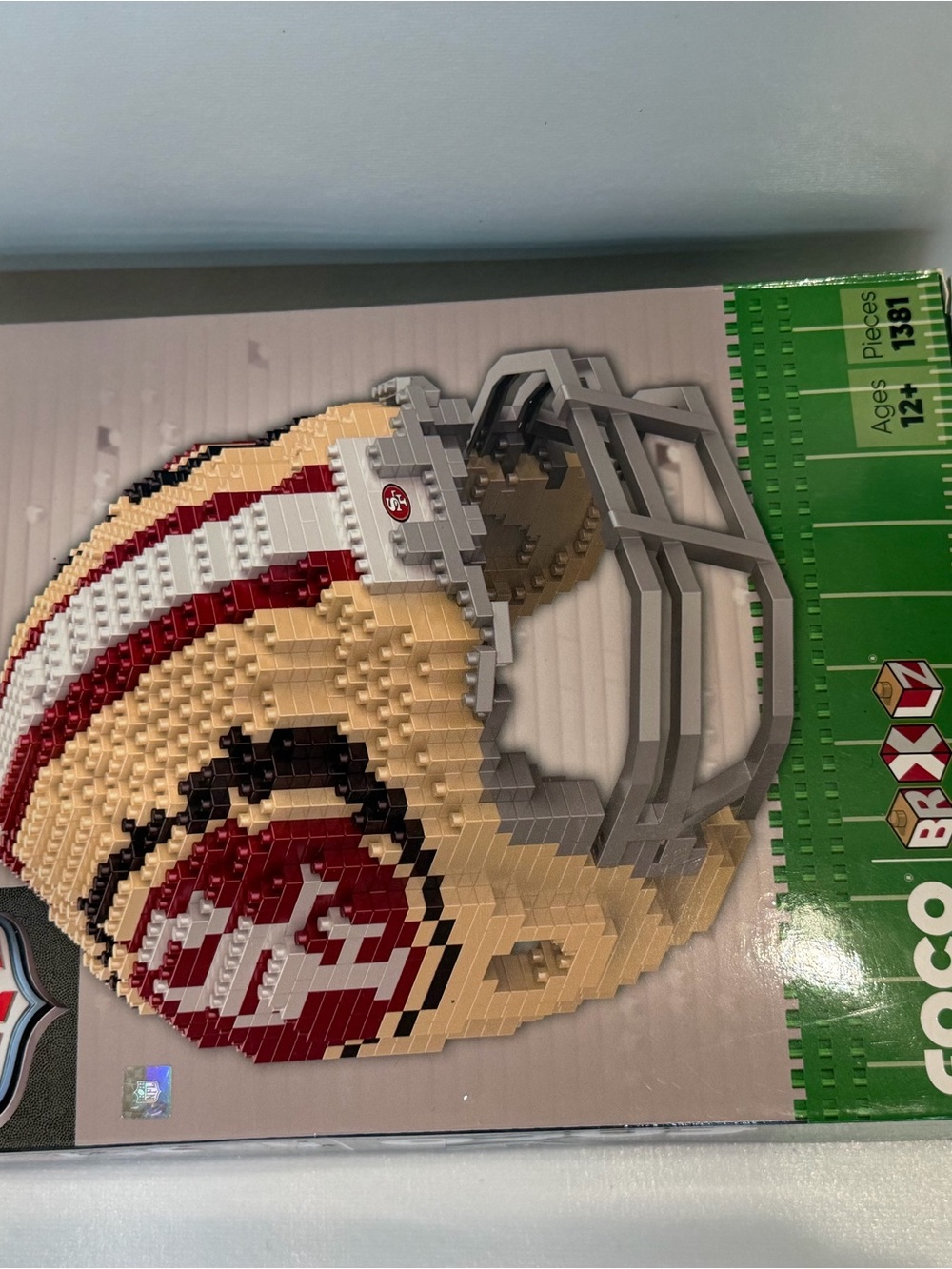 BRXLZ NFL San Francisco 49ers Mini Helmet Building Set - Red, Gold, Gray